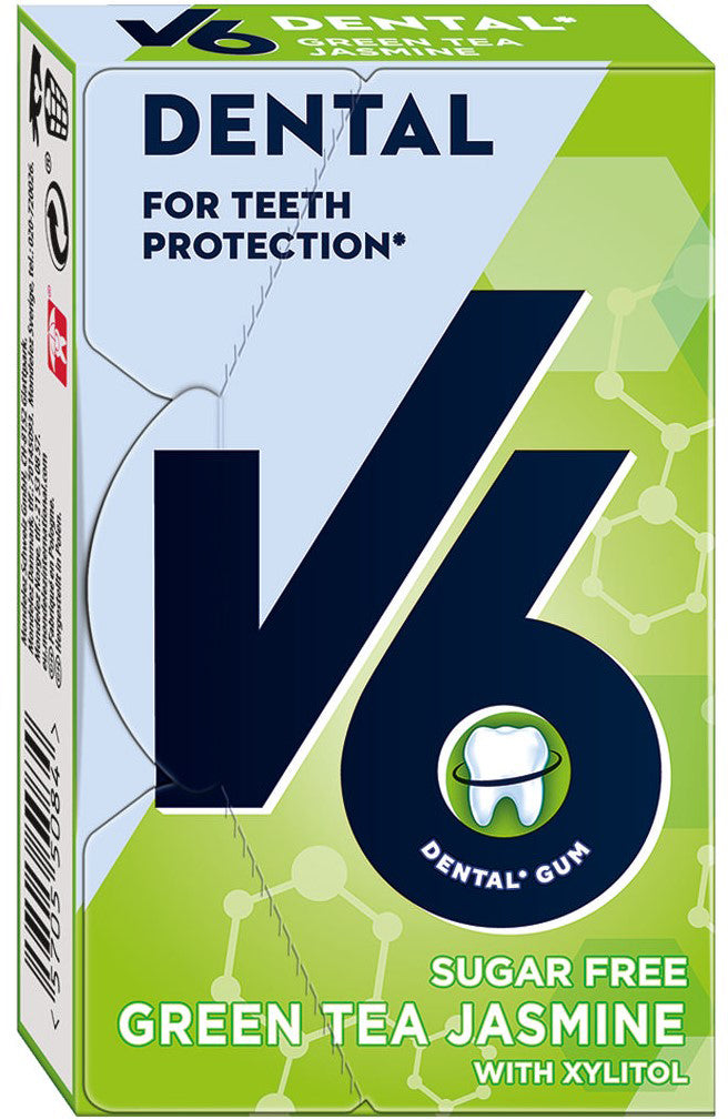 V6 Dental Kaugummi – Grüntee & Jasmin