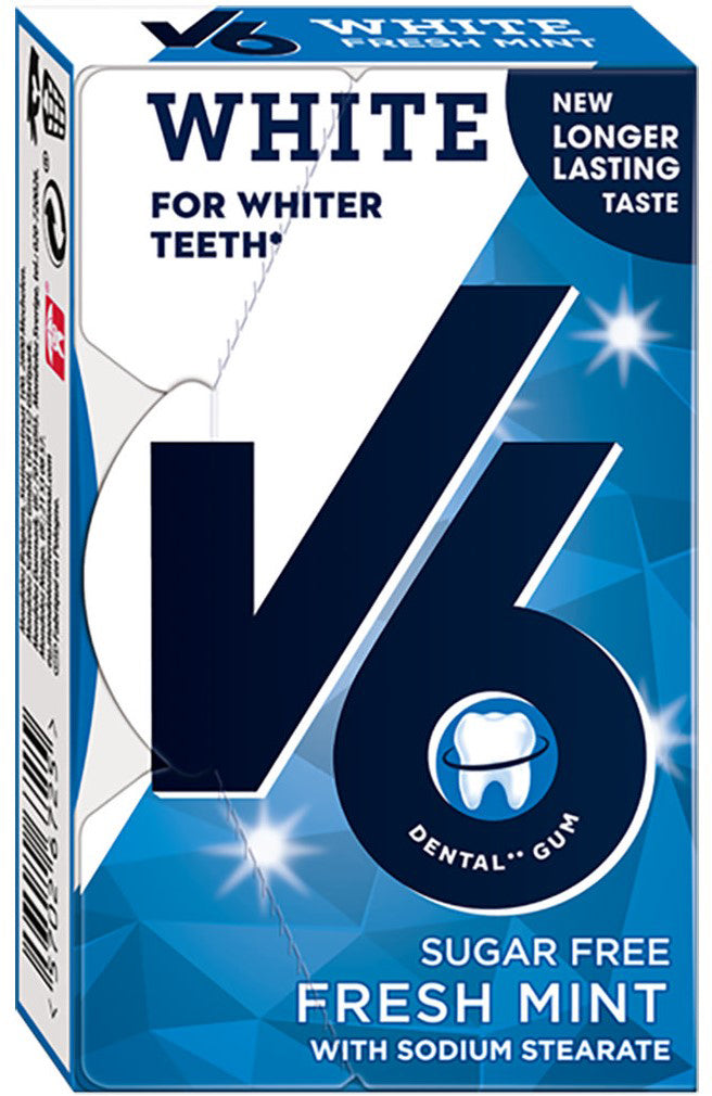 V6 Kaugummi – Pfefferminze, zuckerfrei – 29 g