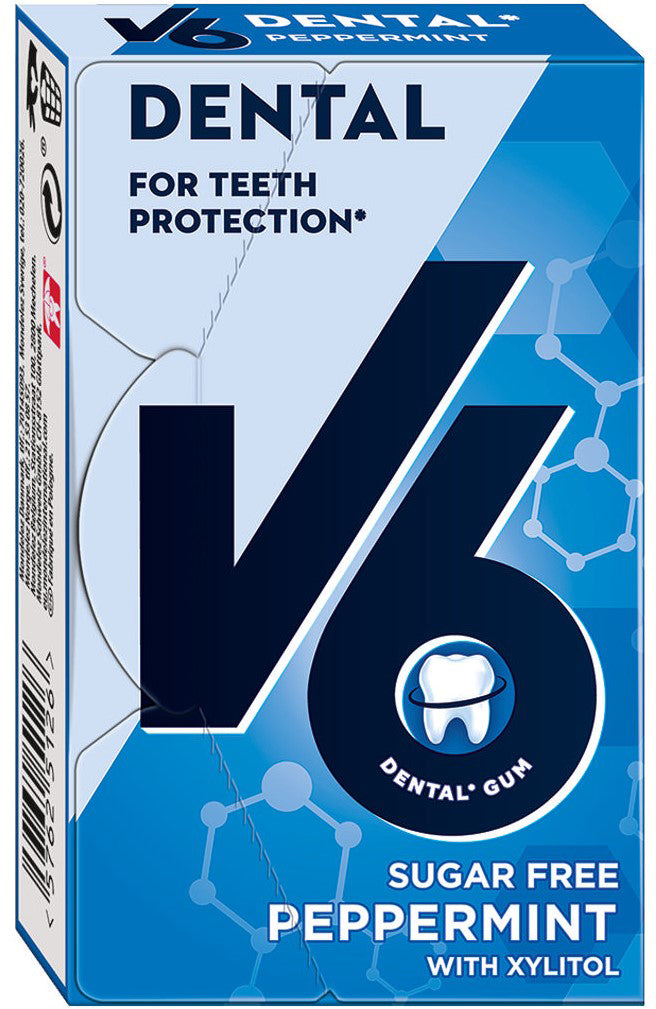 V6 Dental Kaugummi – Pfefferminze – 28 g