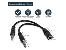 StarTech.com 3,5-mm-Splitterkabel – Buchse zu 2× Stecker – 0,13 m, Schwarz