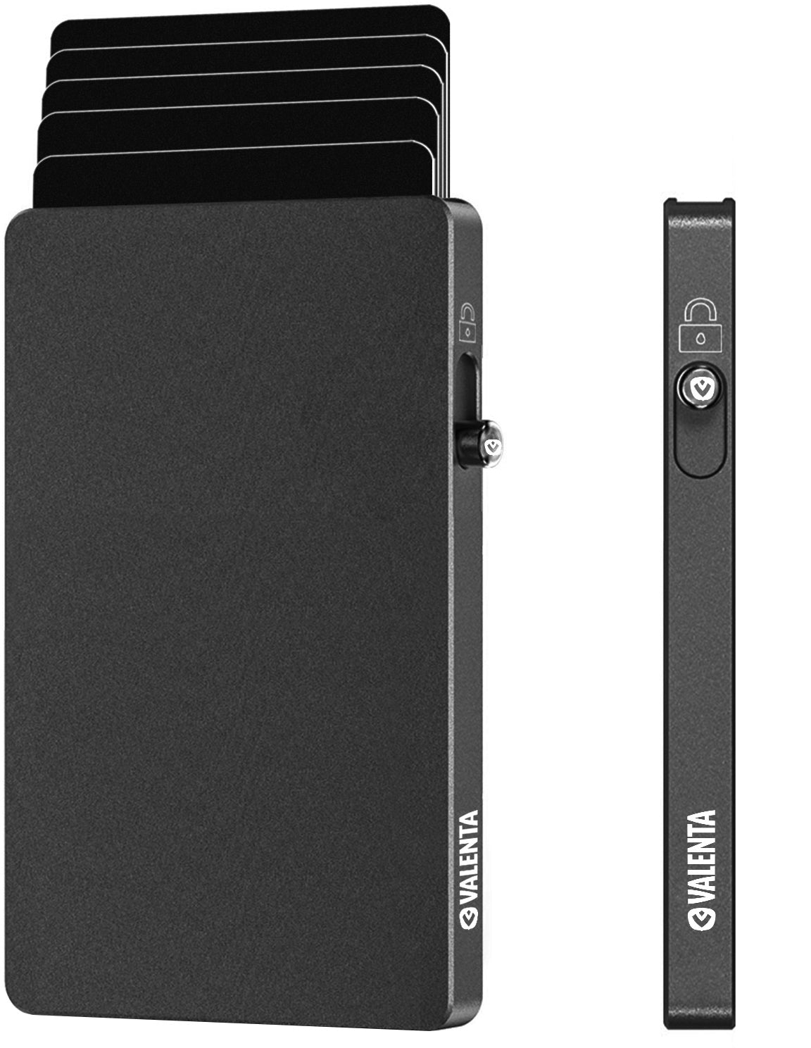 Valenta Cardprotector 588300 – Kartenhalter/Portemonnaie – RFID-Schutz, bis zu 7 Karten – für MagSafe – Graphit