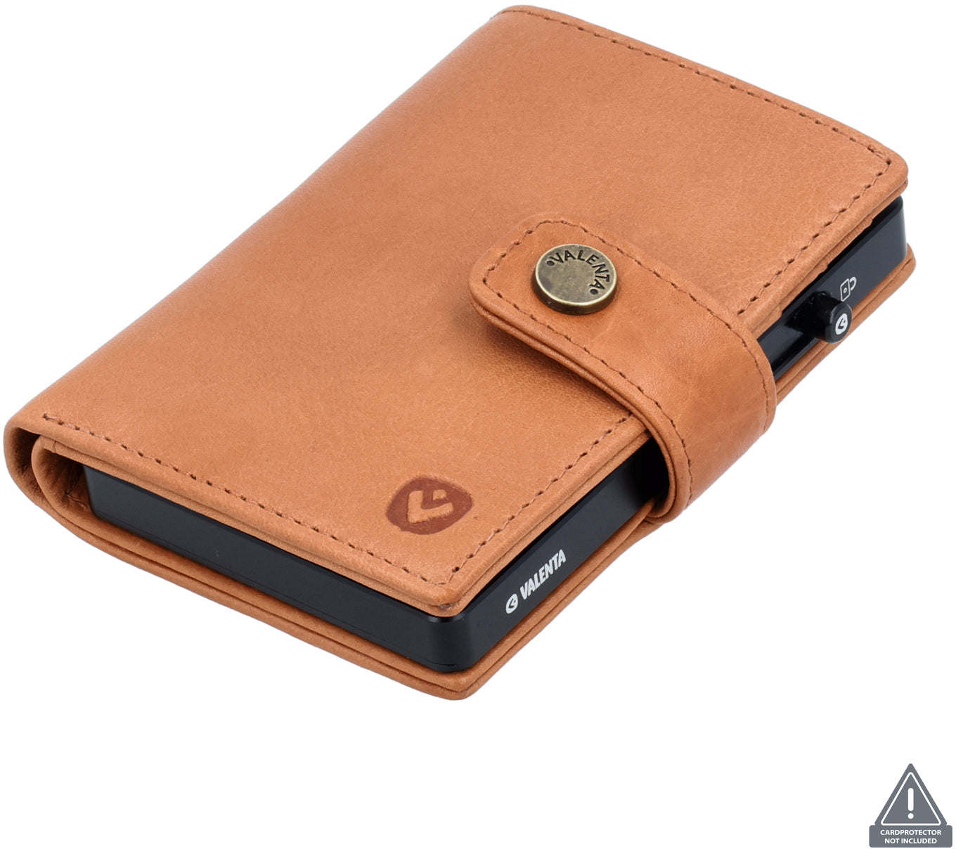 Valenta Kartenetui 588881 – Kartenhalter – MagSafe, RFID-Schutz – für iPhone (MagSafe) – Tan