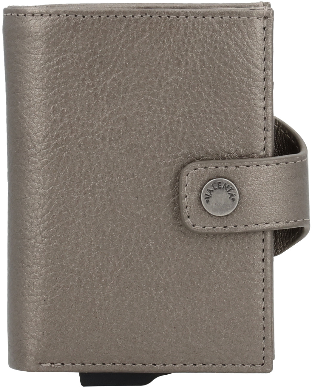 Valenta Kartenetui – RFID-Schutz, Aluminium-Cardprotector – Bronze – Echtleder – Card Case Plus Luxe