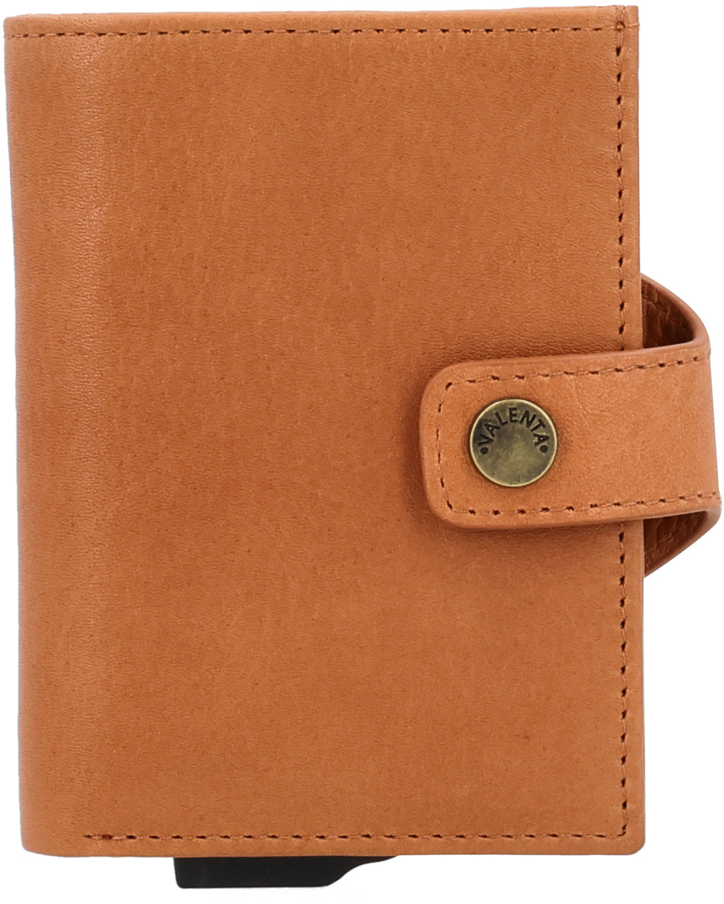 Valenta Kartenetui Card Case Plus – RFID-Schutz, Aluminium-Cardprotector – bis 14 Karten (6–7) – Tan