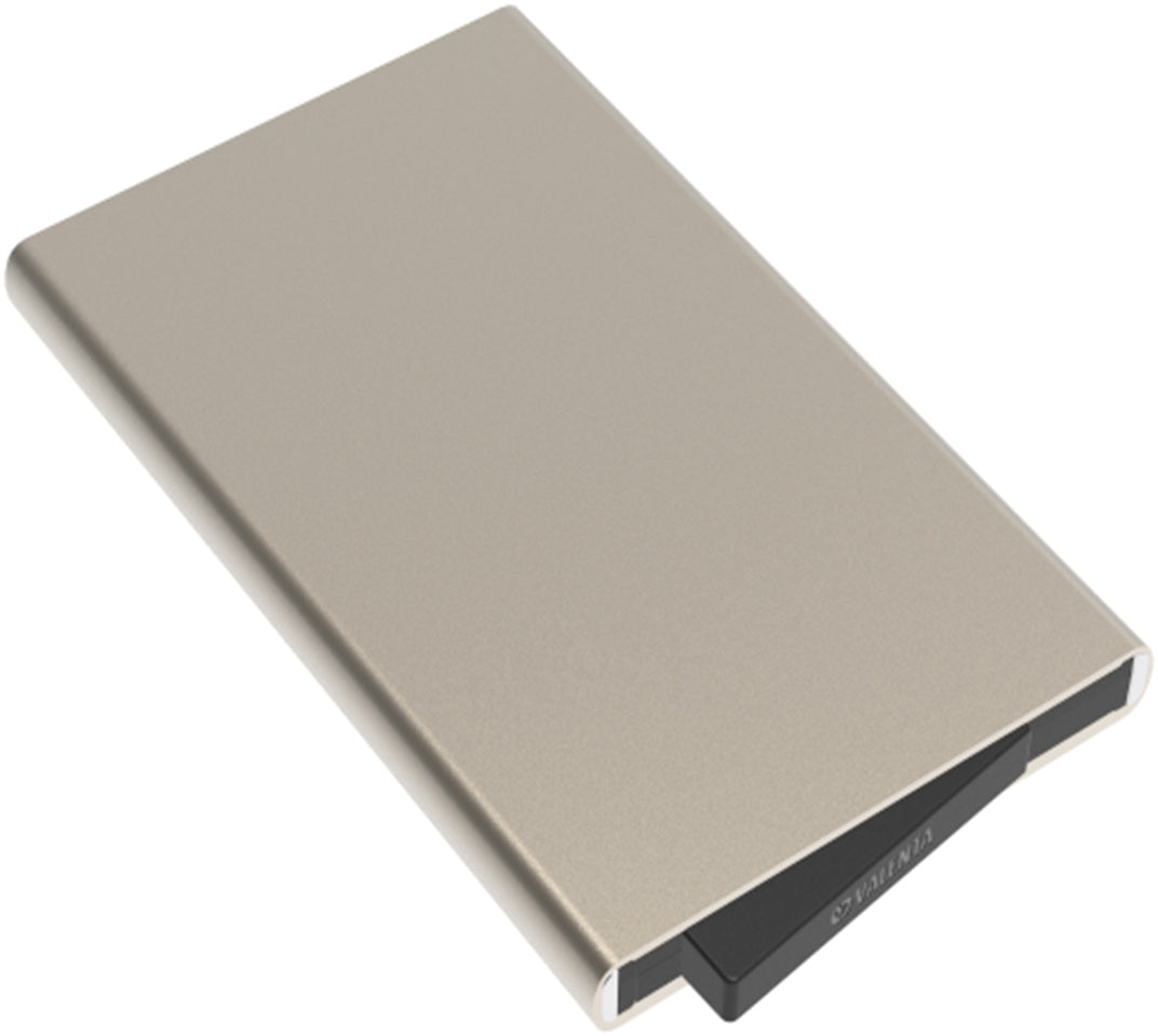 Valenta Cardprotector Aluminium MagSafe Plus – Kartenhalter – für iPhone (MagSafe) – Titanium Gold