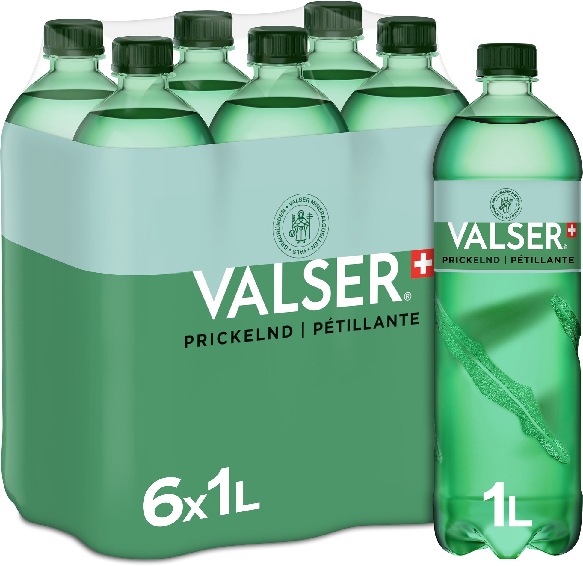 Valser Mineralwasser prickelnd – 6 × 1 l