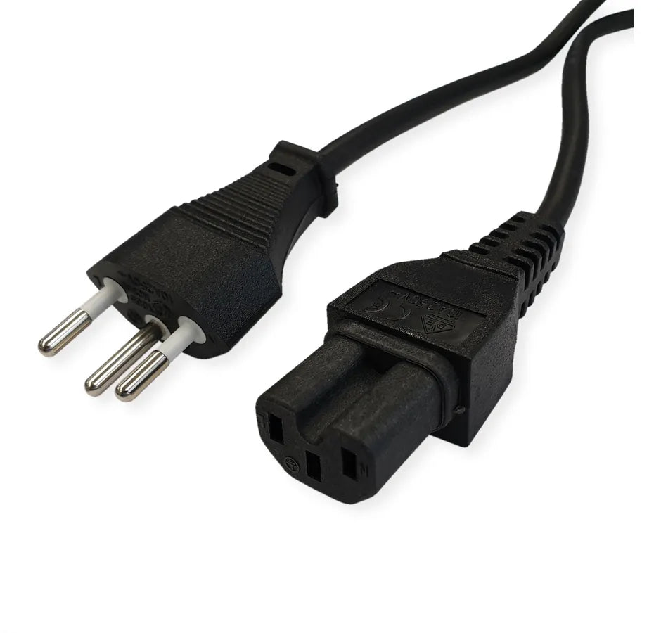 VALUE Netzkabel – T12–IEC C15, 1,8 m, 250 V/10 A, schwarz