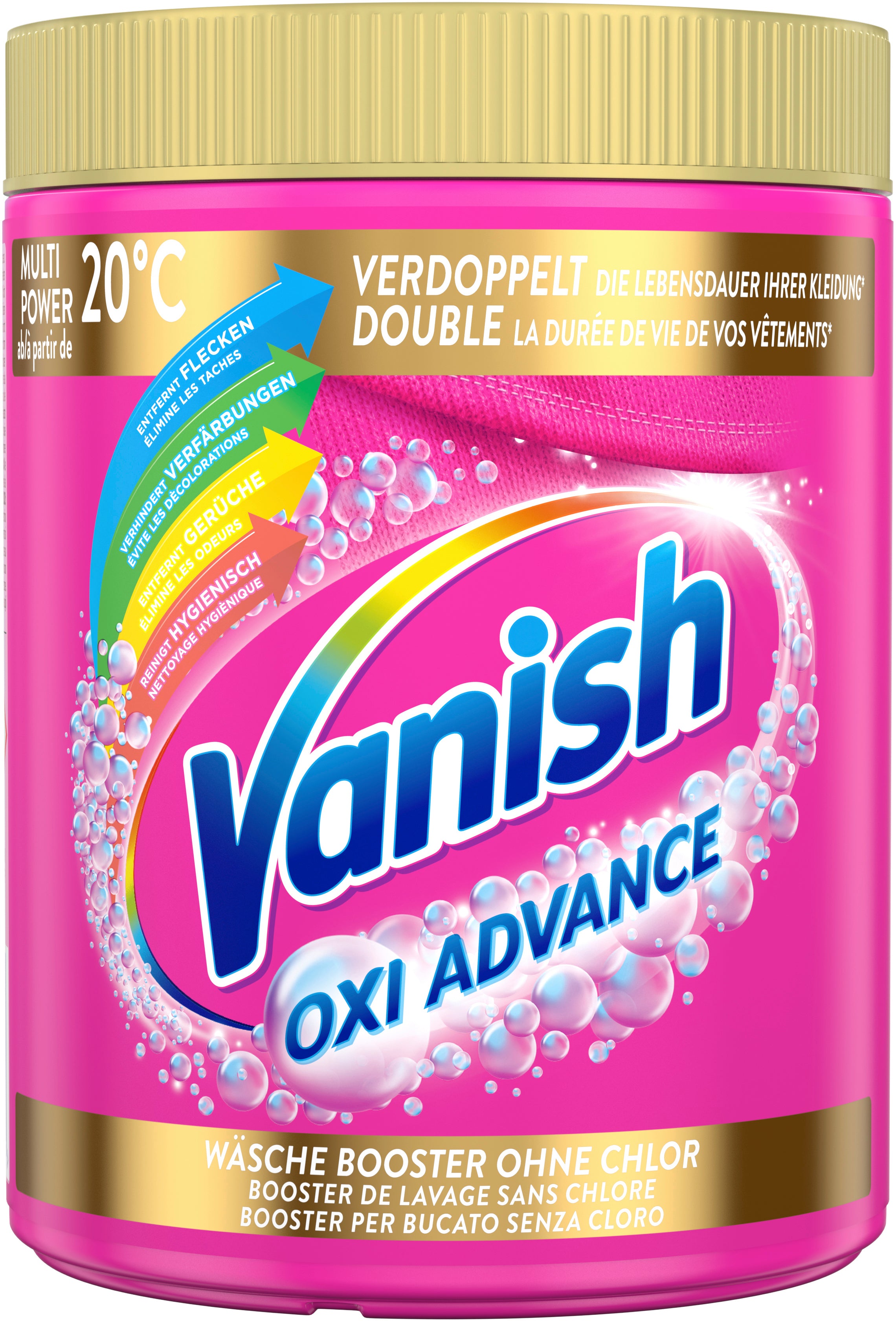 Vanish Waschpulver Gold Oxi Advance – 900 g – ohne Chlor