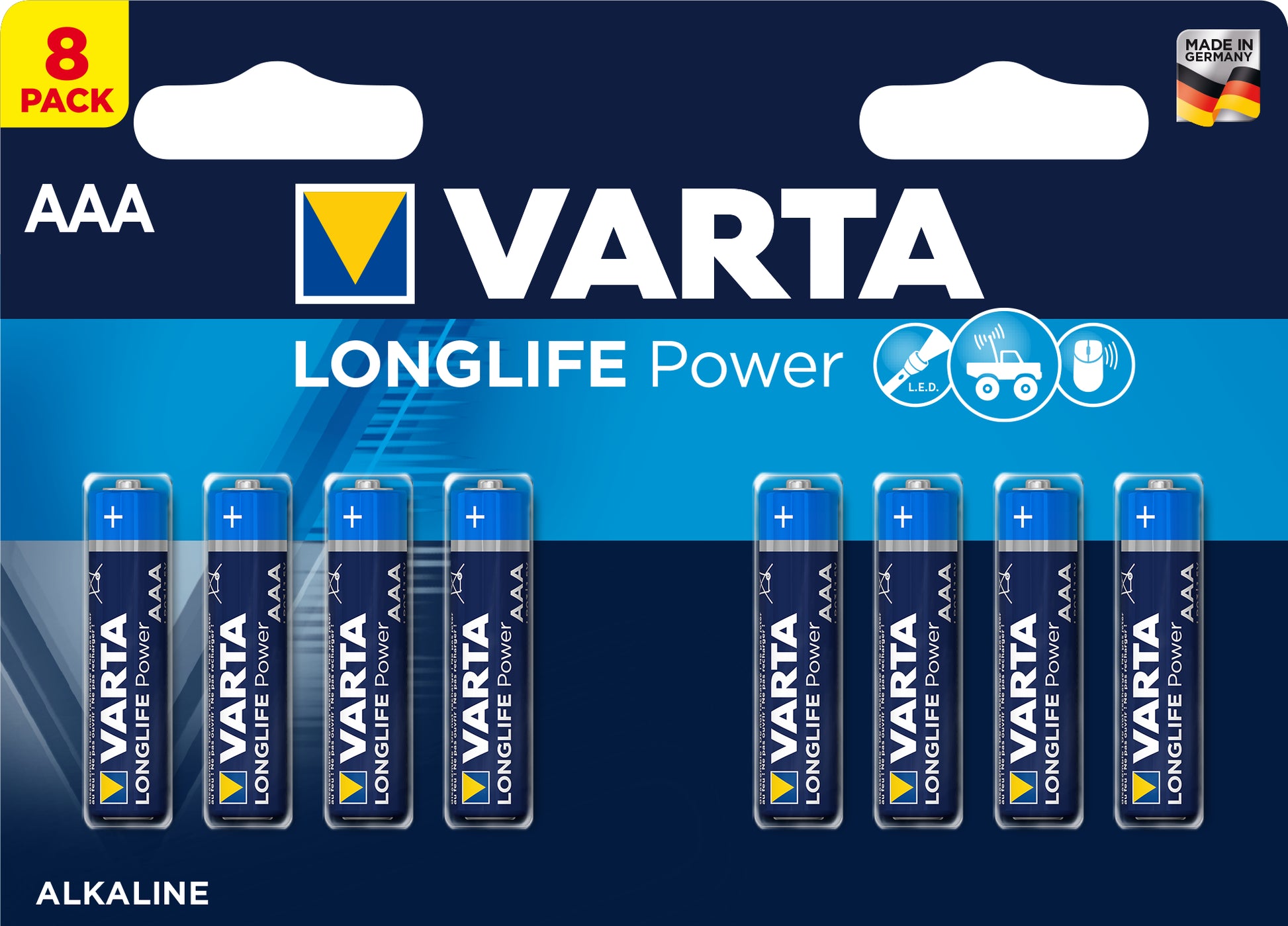Varta AAA Batterien, Alkaline, 1,5 V – 8 Stk.
