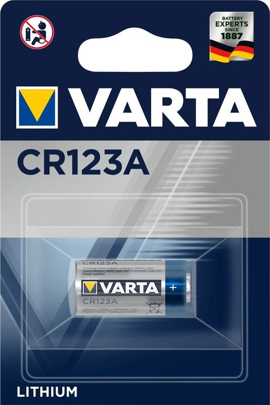 Varta CR123A Batterie, Lithium, 1430 mAh, 3 V – 1 Stk.