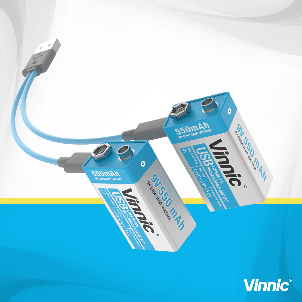 Vinnic 9V Akku, Li-Ion, 550 mAh – 1 Stk.
