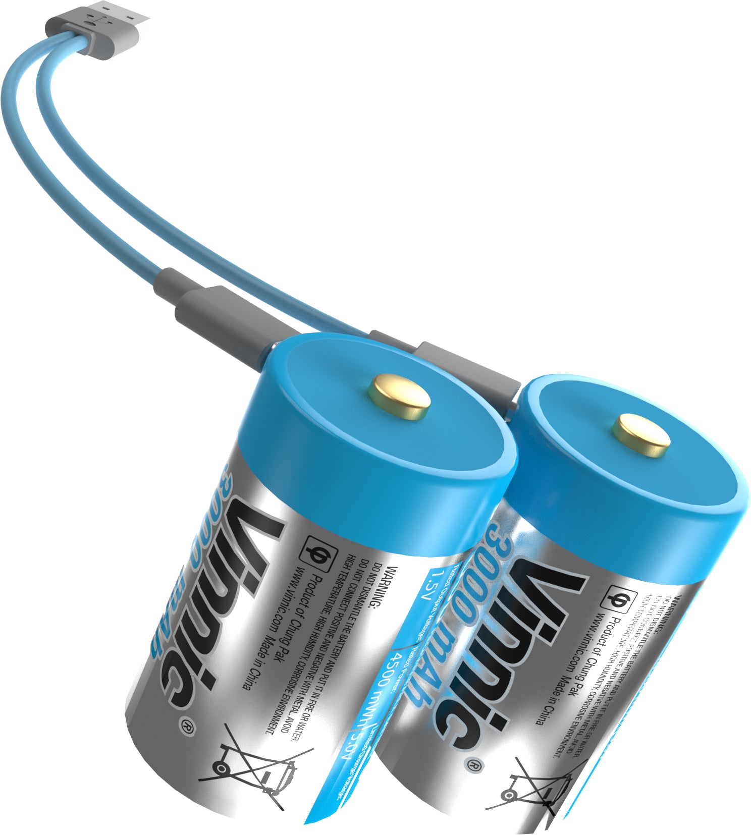 Vinnic Akkus, Li-Ion, 3000 mAh, VPRB-UCC (USB-C) – 2 Stk.