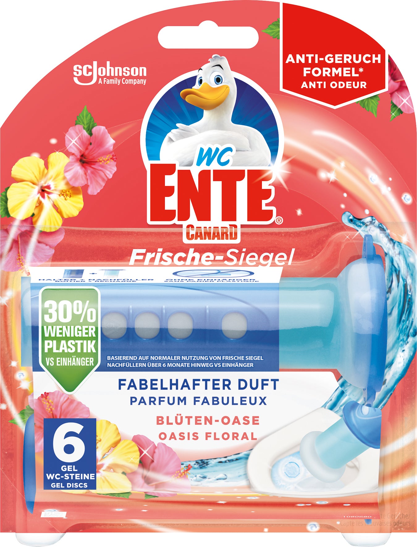 WC-ENTE Fresh Discs 1119002 WC-Reiniger/WC-Entkalker – Blütenoase, Tabs