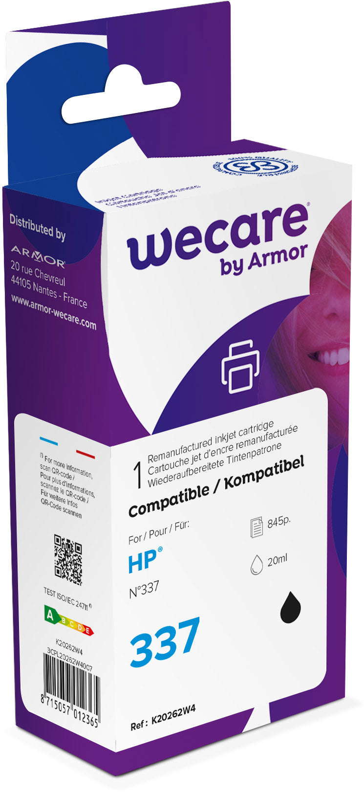 Wecare 337 Schwarz Tintenpatrone (Kompatibel) – 350 Seiten – für HP Photosmart 8050 – C9364EE