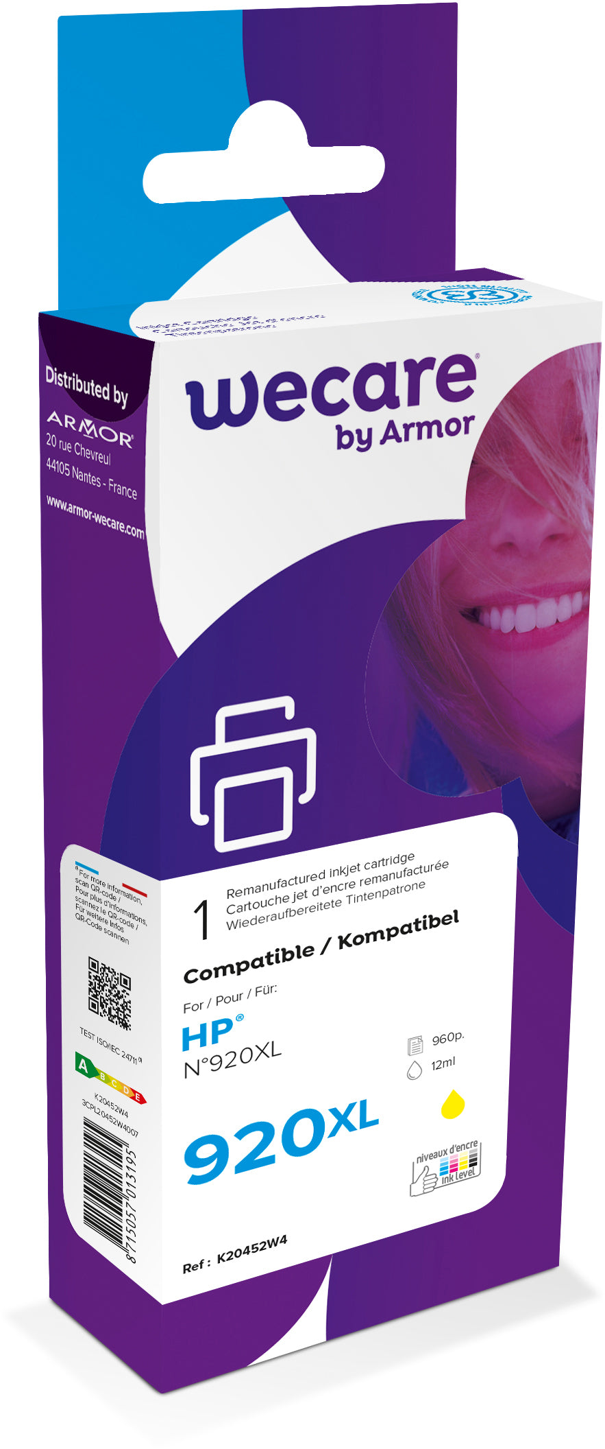 Wecare 920XL Gelbe Tintenpatrone (Kompatibel) – 12 ml – für HP OfficeJet 6500 – CD974AE
