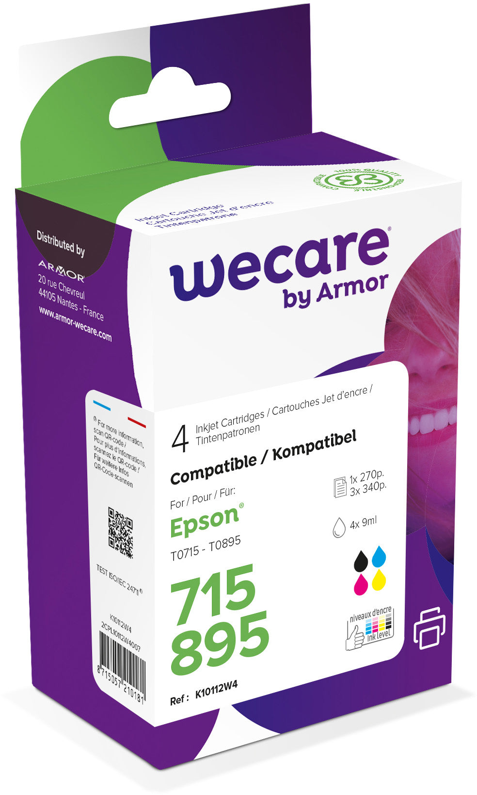 Wecare T071540 Tintenpatronen-Multipack, Schwarz/Cyan/Magenta/Gelb (Kompatibel) – für Epson Stylus DX4000