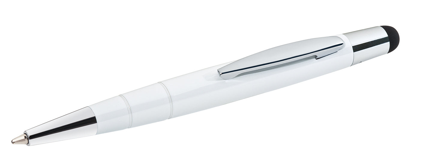 Wedo Eingabestift für Smartphones/Tablets, inkl. iPhone/iPad – 2-in-1 Kugelschreiber – Weiss