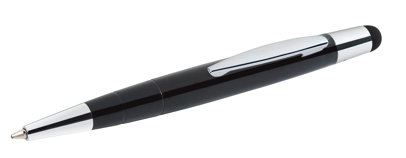 Wedo Touch Pen Mini 2-in-1 26115001 Kugelschreiber – für Smartphones und Tablets, Blau, Dreh, Schwarz