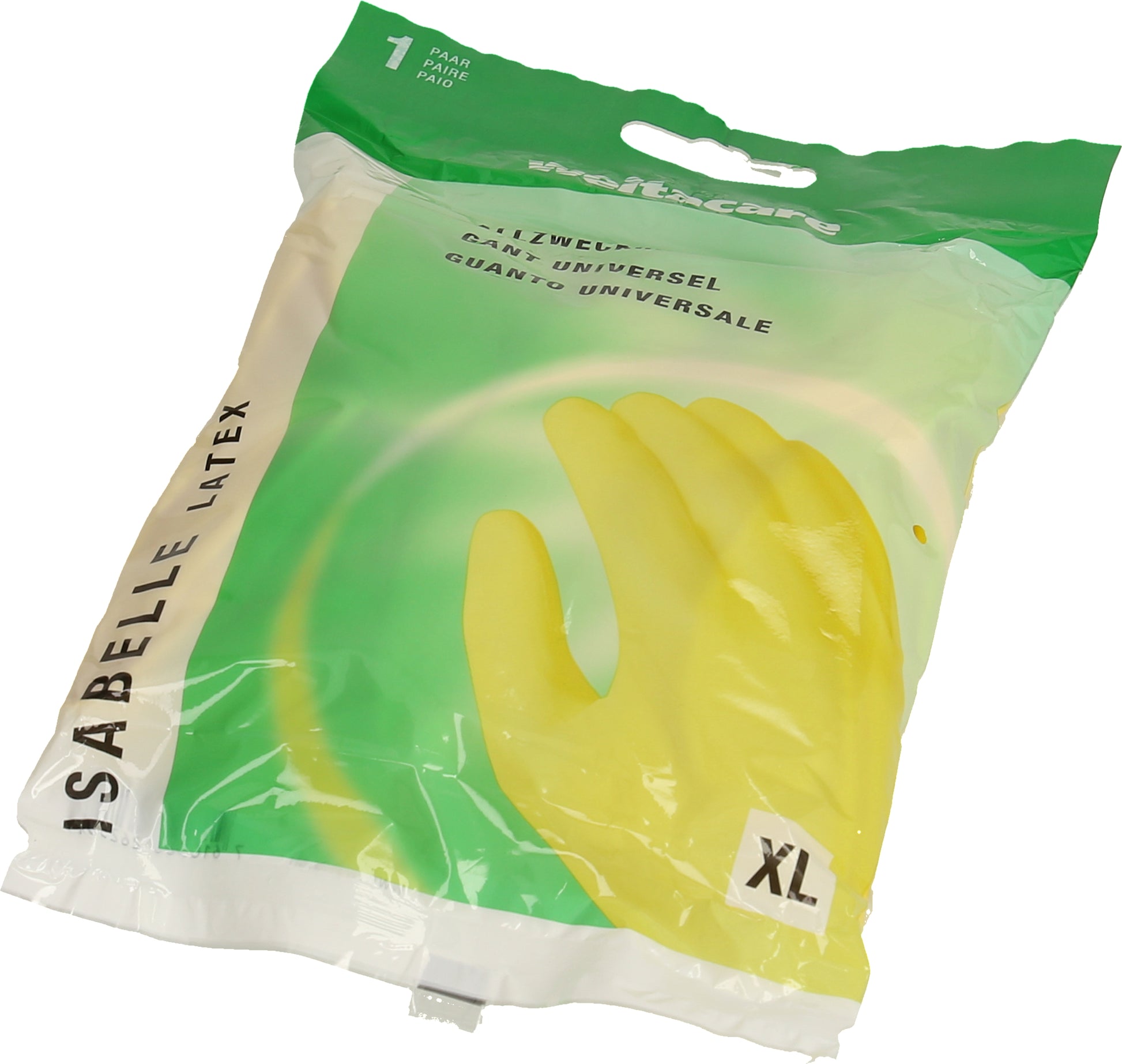 Weita Arbeitshandschuhe RF-1/26 – XL – Naturlatex, Gelb, velourisierte Innenseite, antibakteriell