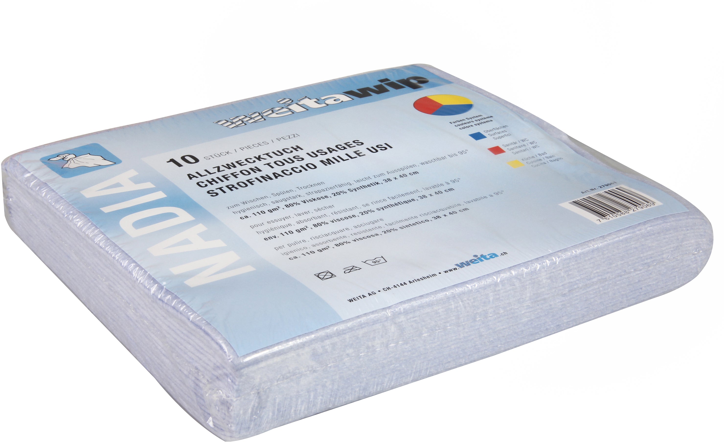 Weitaclean Nadia Allzwecktuch – assortiert – 38 × 40 cm – Viskose/Synthetik – 10er-Set