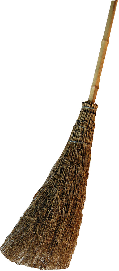 Weitaclean Besen – 38 cm, 220 cm, Bambusreisig, Pinienholz (roh)