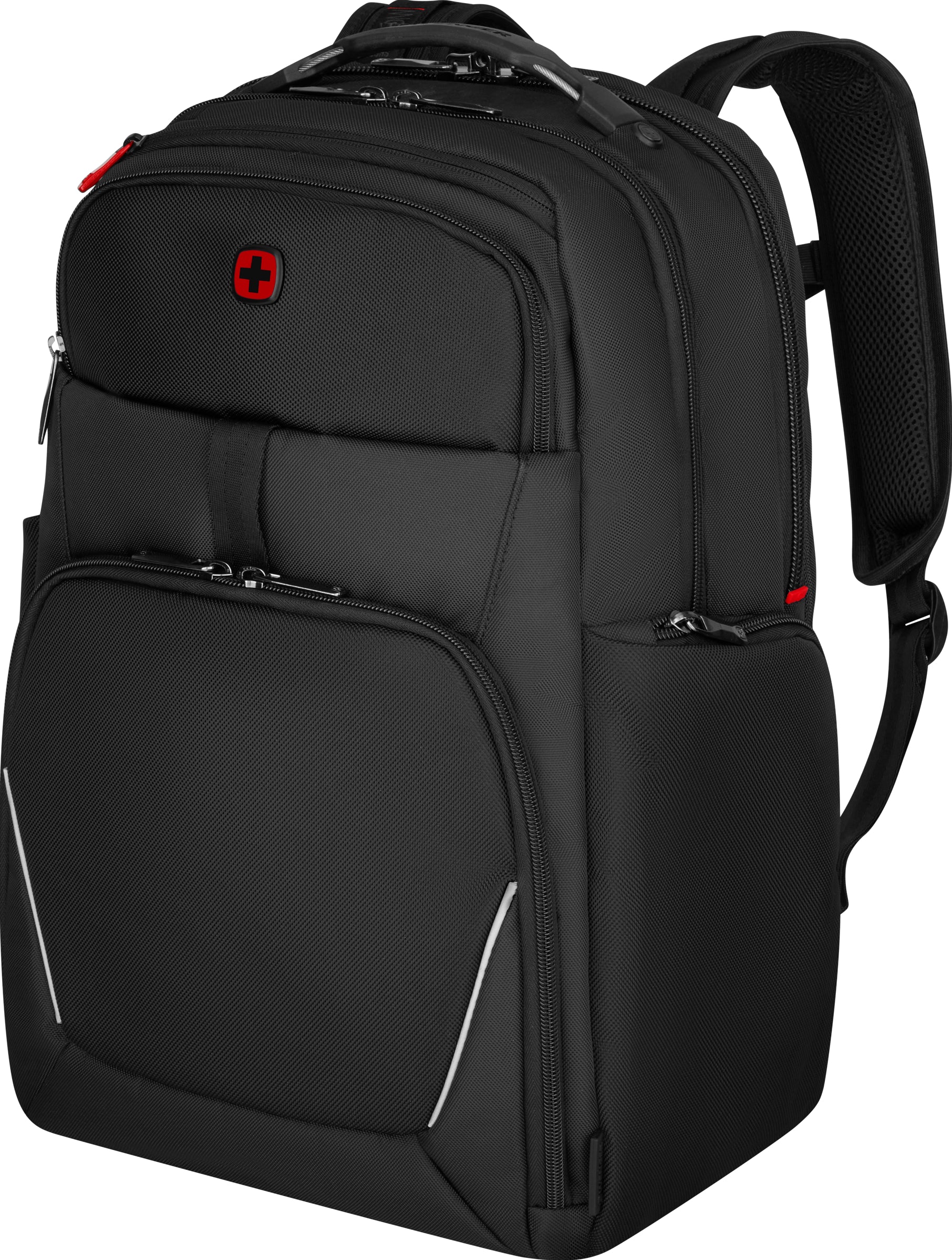 Wenger/SwissGear Wenger Notebook-Rucksack Meteor – für 17", mit Tablet-Fach, Triple-Protect-Fach, rPET-Polyester – Schwarz