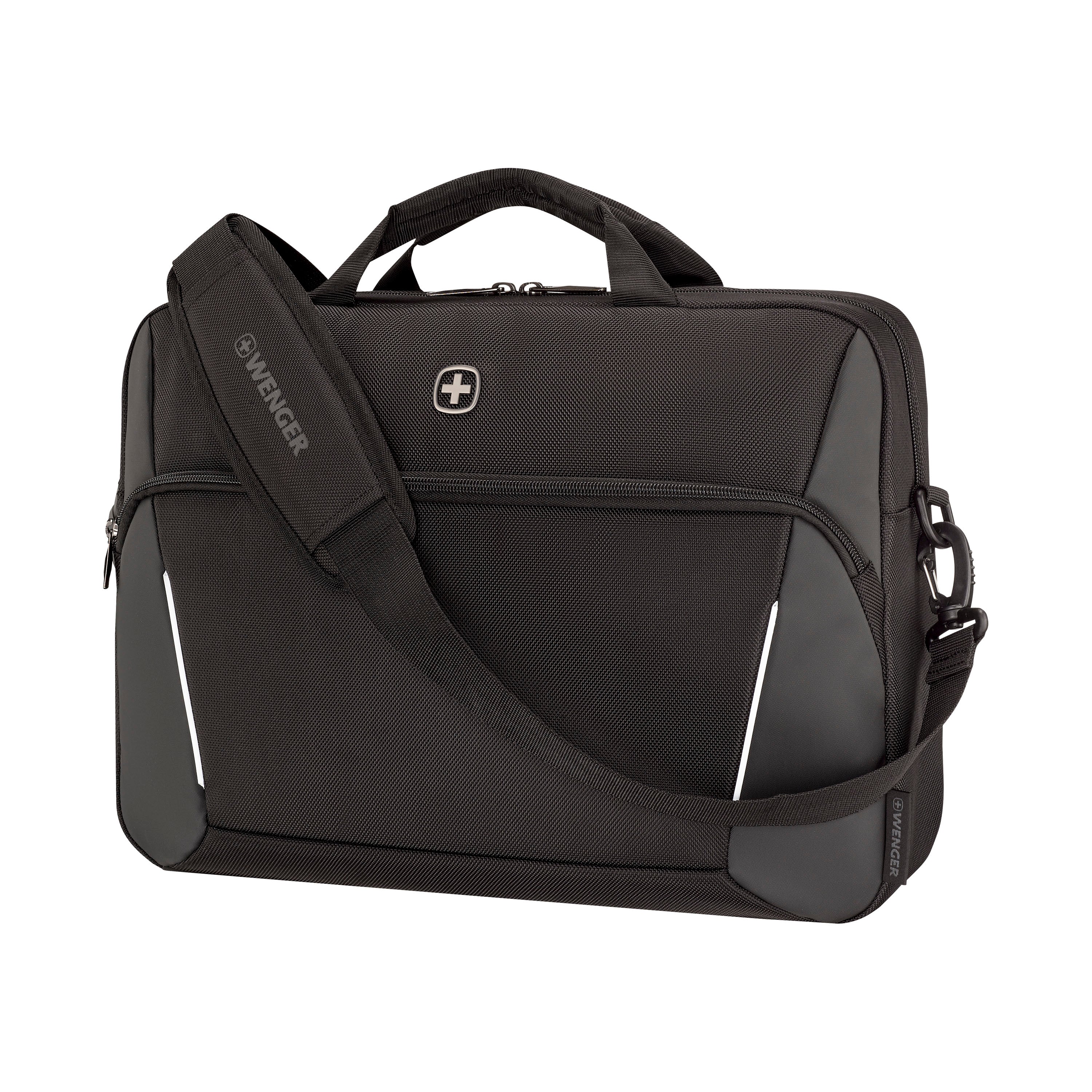 Wenger/SwissGear Wenger XE Compact Briefcase Notebook-Tasche bis 16" – Trolleyriemen, abnehmbarer Schulterriemen – Schwarz