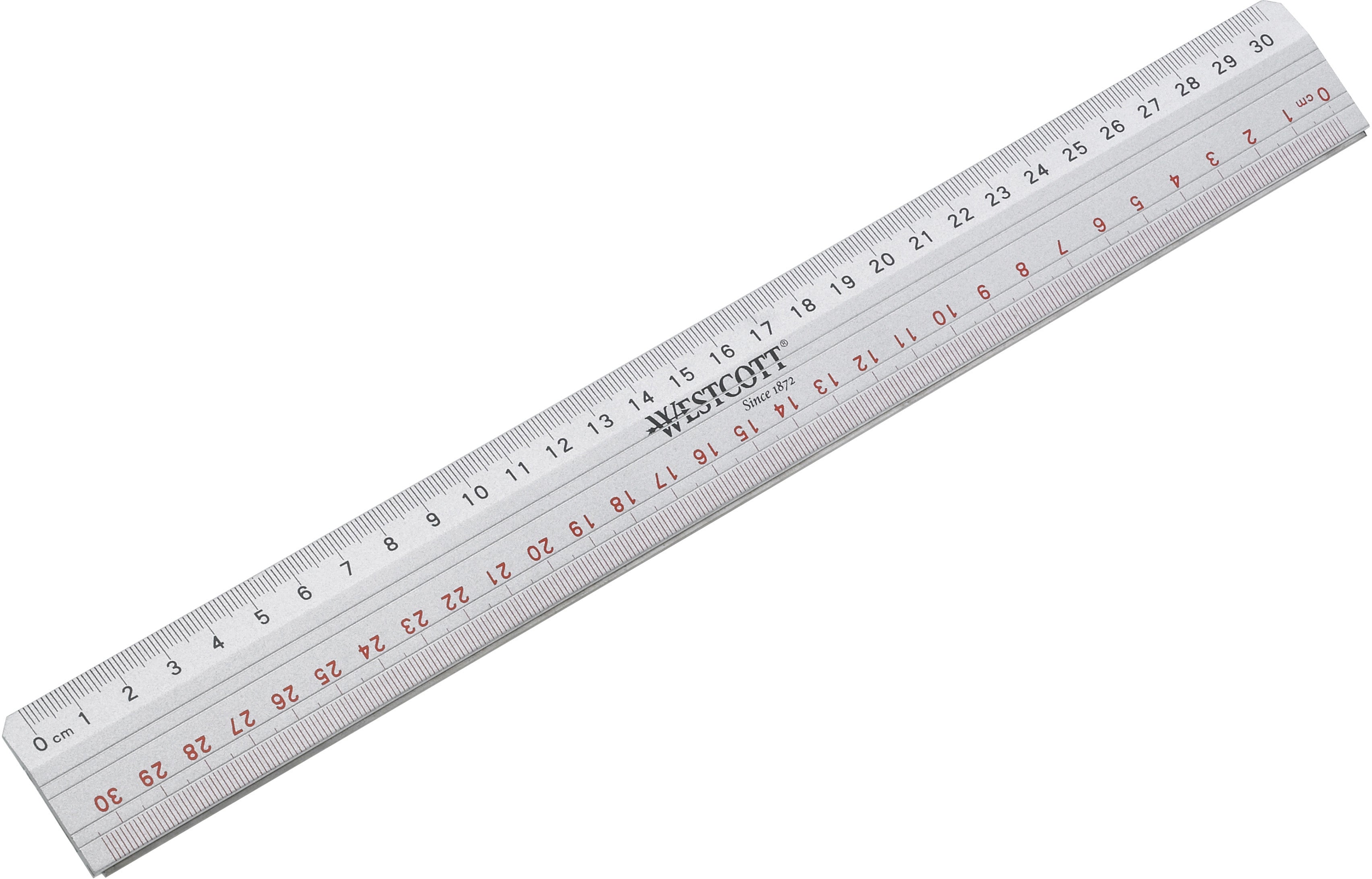 Westcott Schneidelineal – Aluminium – 30 cm – Stahlkante, rutschfest