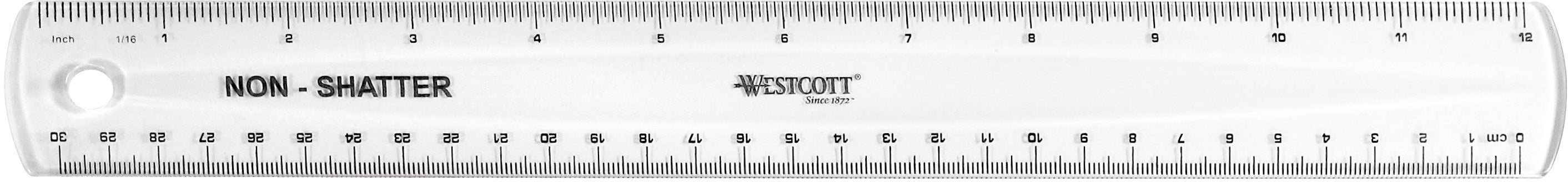 Westcott Lineal – Kunststoff – 5,9 cm – flexibel – weiss