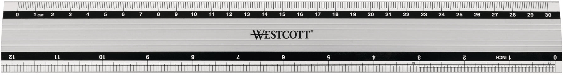 Westcott Lineal – Aluminium – 37 cm – Skala cm/″