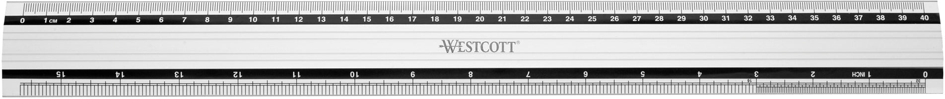 Westcott Lineal – Aluminium – 42,5 cm – Skala cm/″