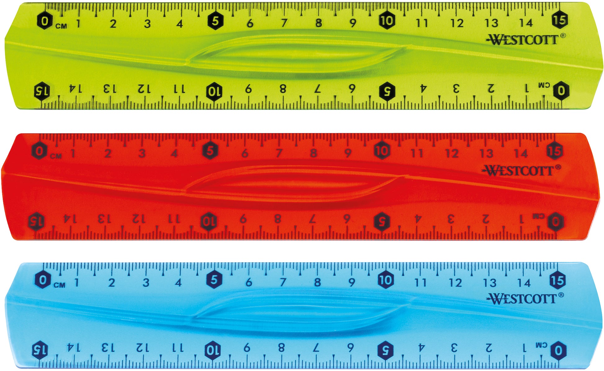 Westcott Lineal – Kunststoff – 18,6 cm – facettiert, flexibel