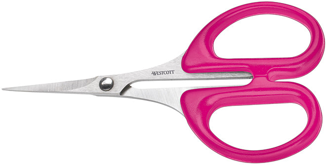 Westcott E-1310100 – Konturenschere, 10 cm, rechts, pink