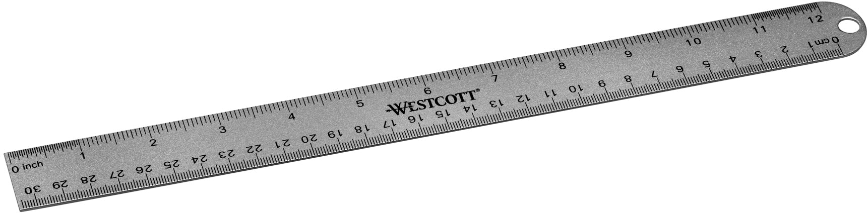 Westcott Lineal – Aluminium – 37,2 cm – Skala cm/" – Silber