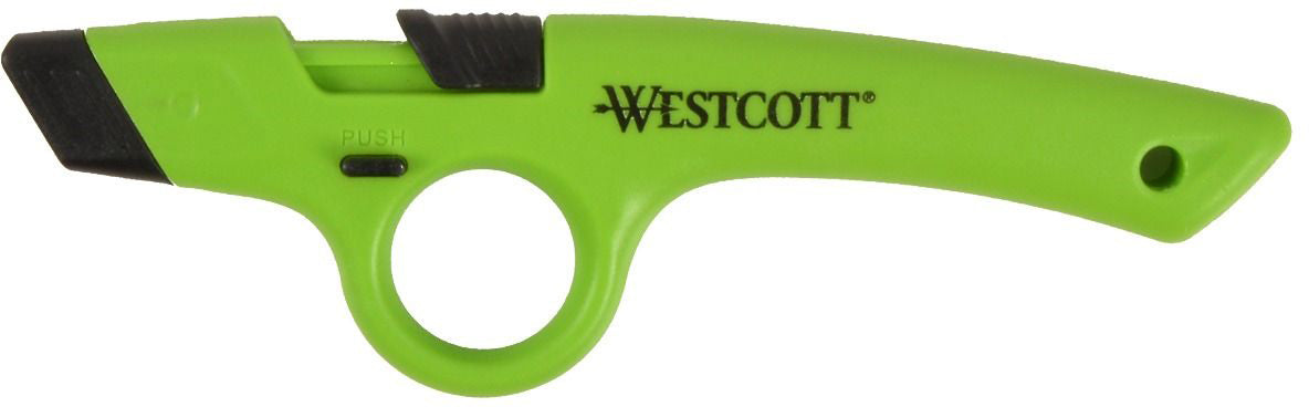 Westcott Finger Loop E-1753100 – Sicherheitsmesser, Keramikklinge, einziehbar, grün