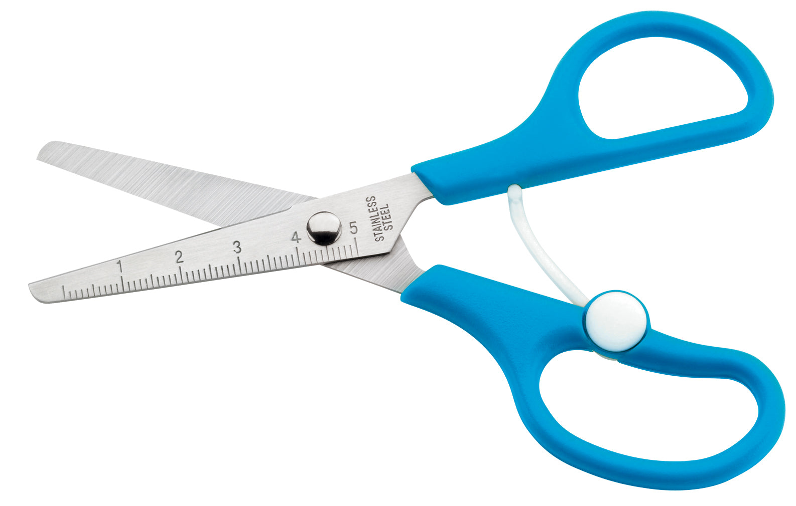 Westcott Kinderschere 6,4 cm, abgerundet, für Rechtshänder – cm-Skala, Blau