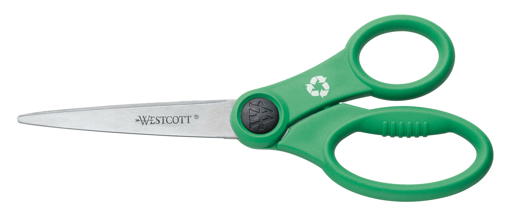 Westcott Schere 22,5 cm, für Rechtshänder – Edelstahl, Microban, Griff aus 70% Recycling-Kunststoff, Grün