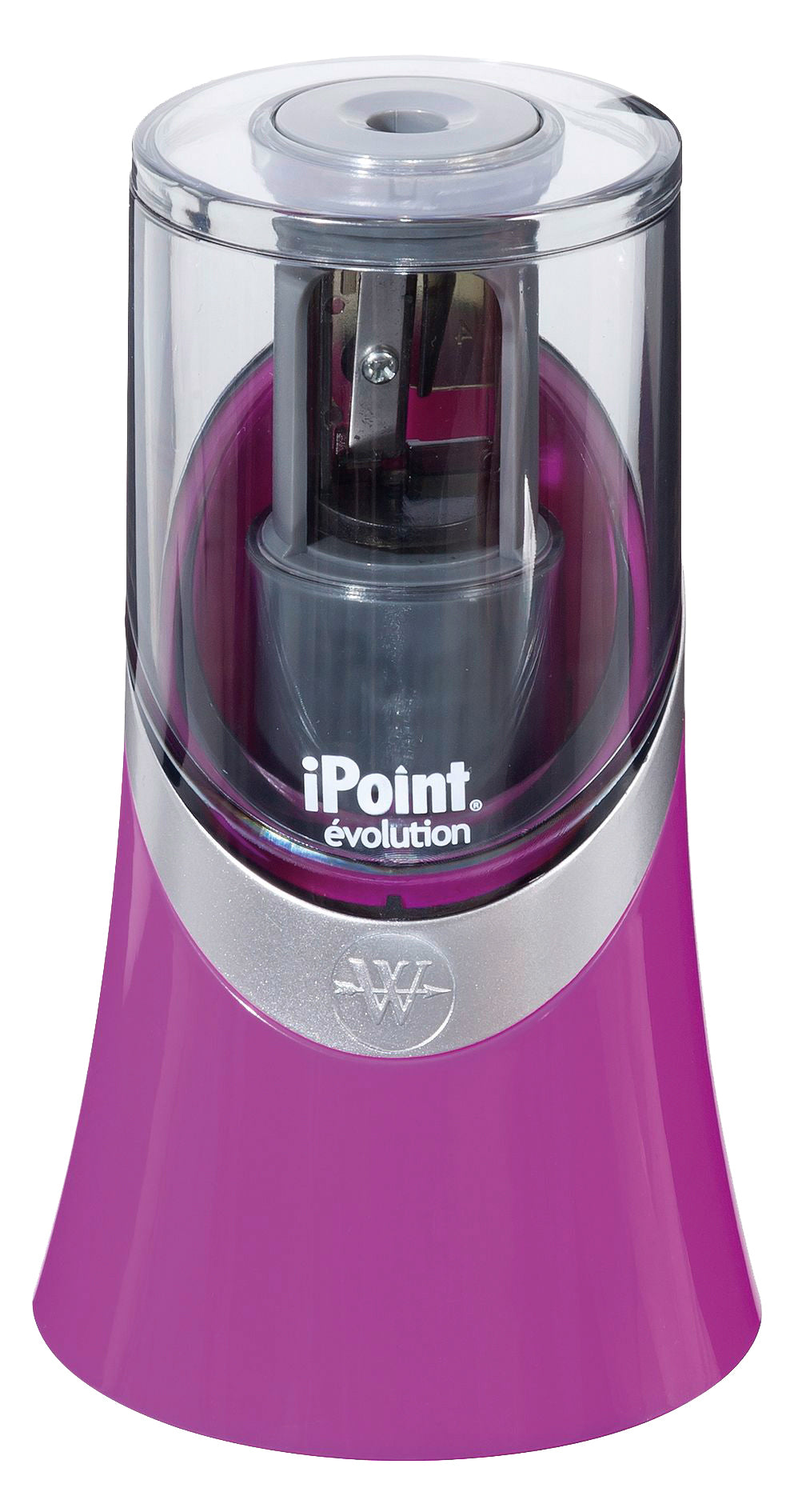 Westcott iPoint Evolution E-5503200 Elektro-Spitzmaschine – batteriebetrieben (4×AA) – pink – mit Behälter
