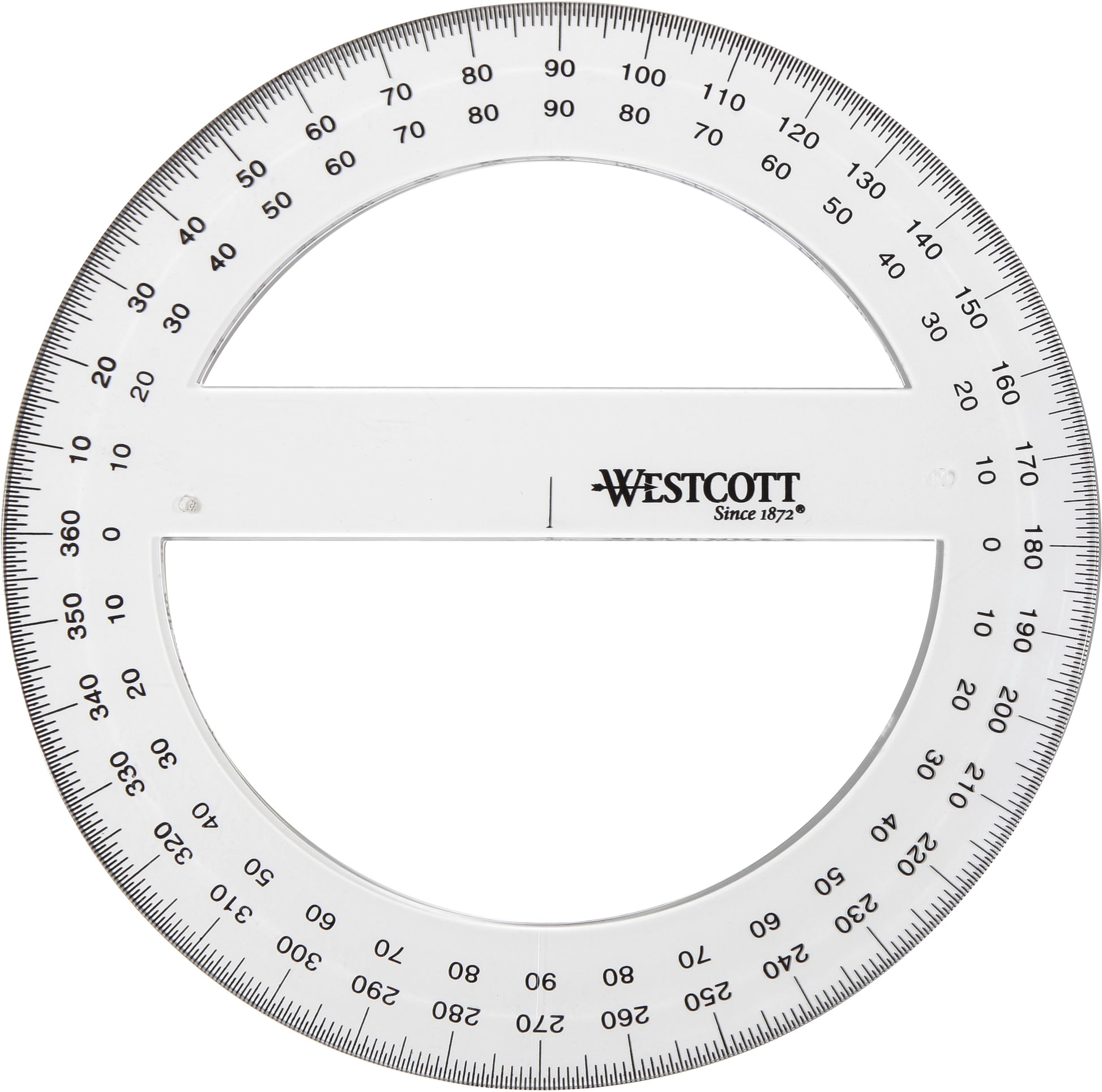 Westcott Winkelmesser 360° – Ø 15 cm – Kunststoff – Transparent