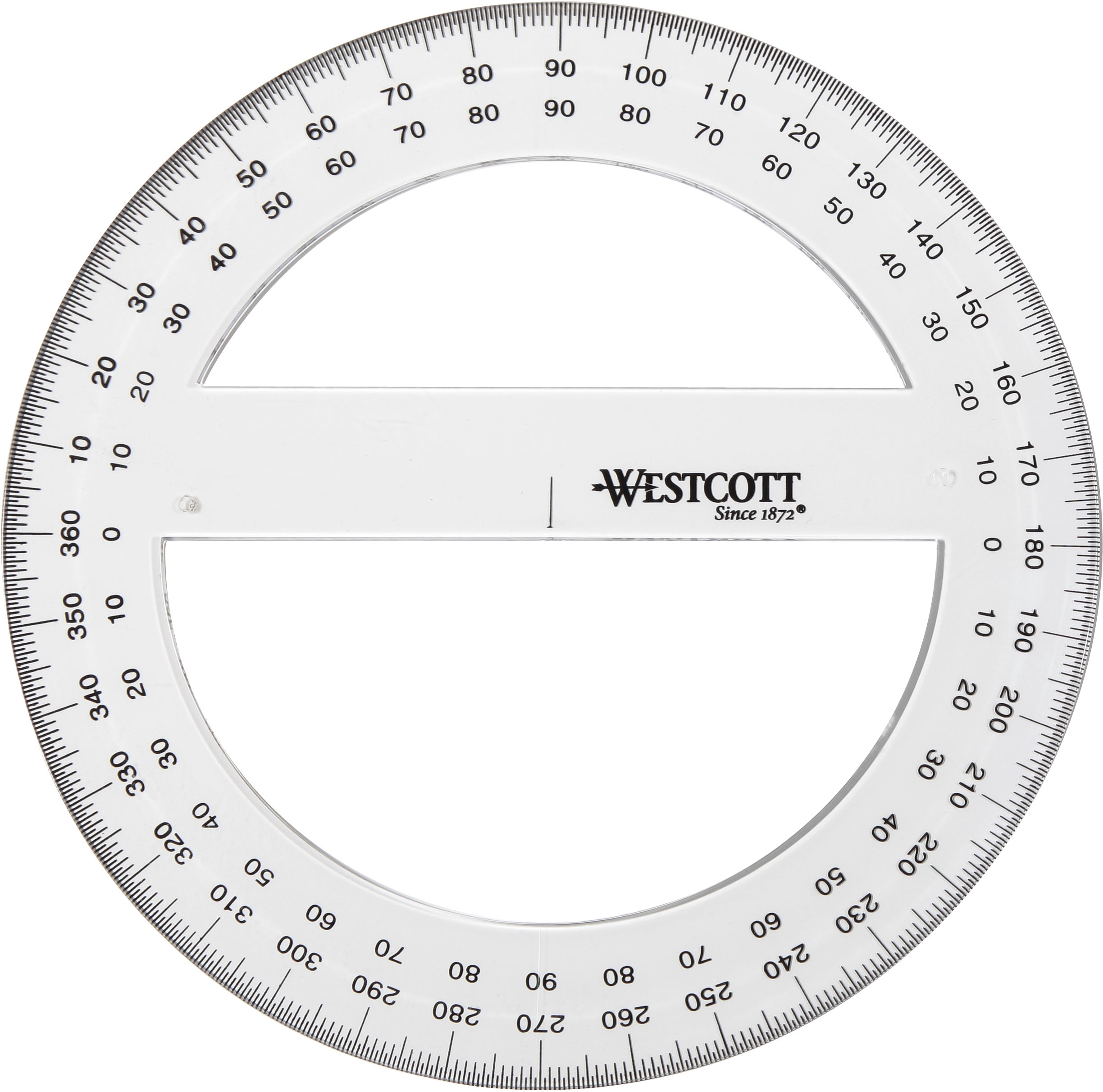 Westcott Winkelmesser 360° – Ø 15 cm – Kunststoff – Transparent