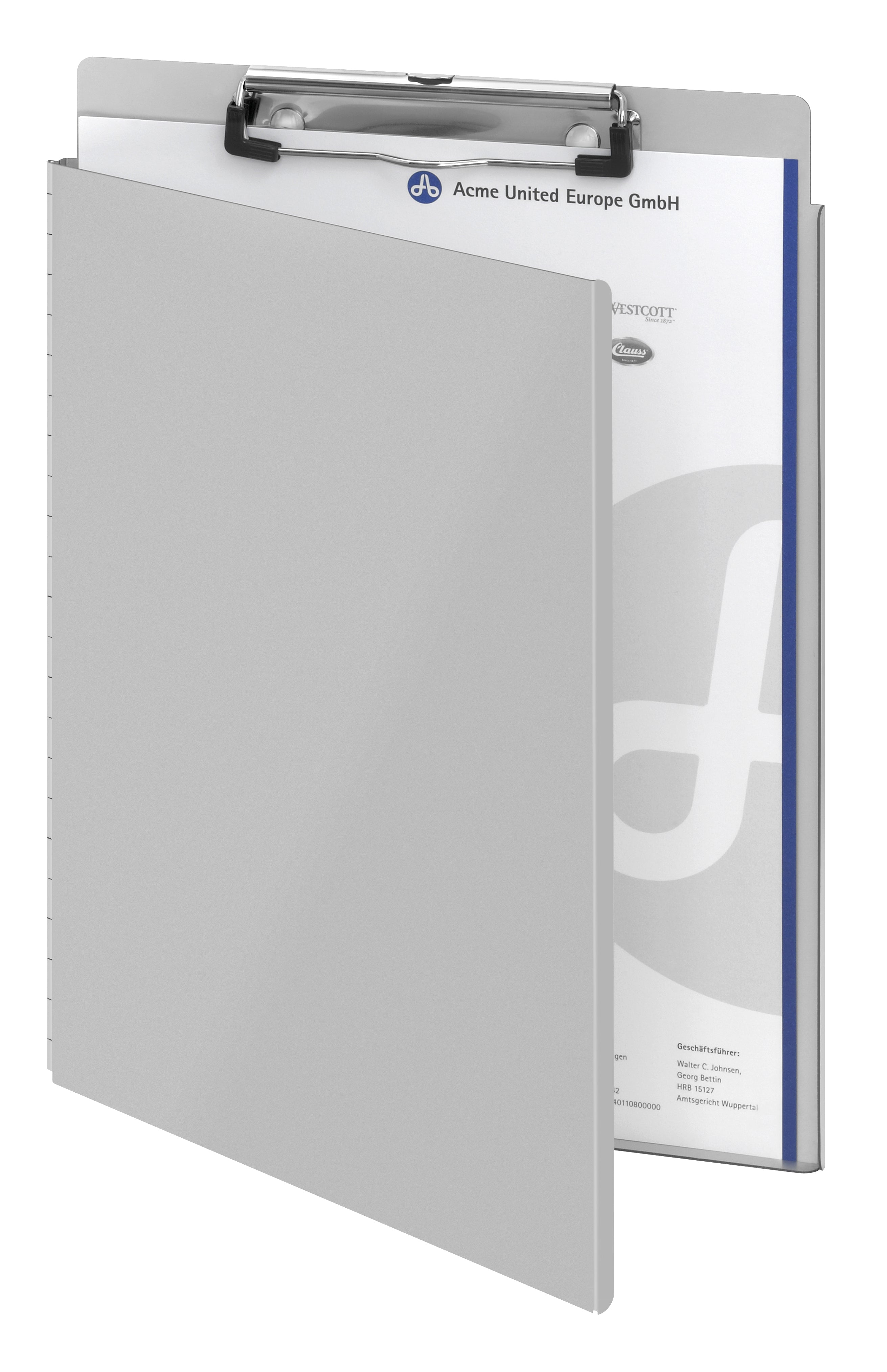 Westcott Klemmbrett-Mappe A4 – Aluminium – mit Aufhängeöse
