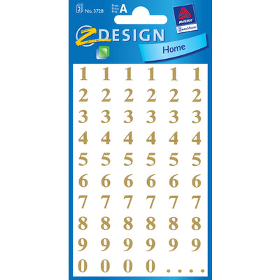 Z-design Sticker, Buchstaben, Gold, 7,5 mm