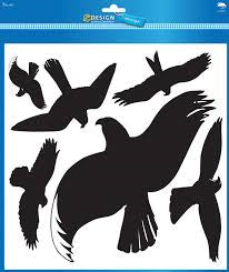 Z-DESIGN – Fenster-Warnvögel – selbsthaftend (klebstofffrei) – schwarz – 341 × 288 mm – 6 Stk. – für Fenster/Glas