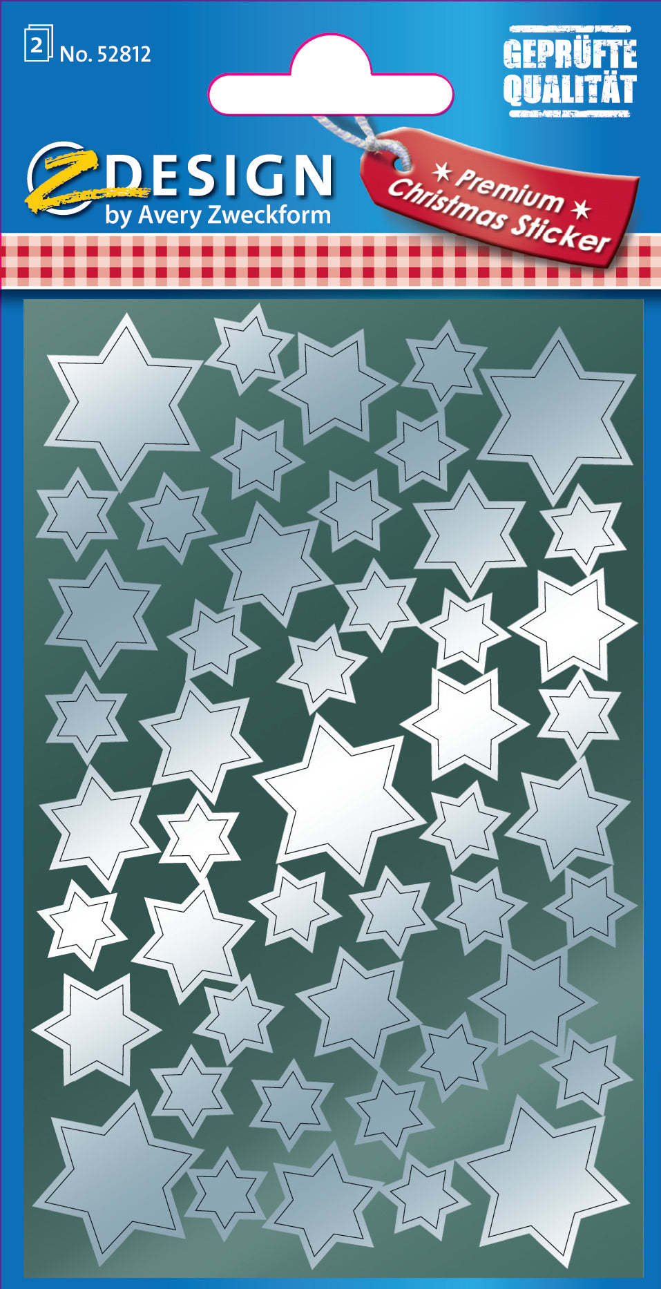 Z-design Sticker Sterne, Silber, 157 × 84 mm