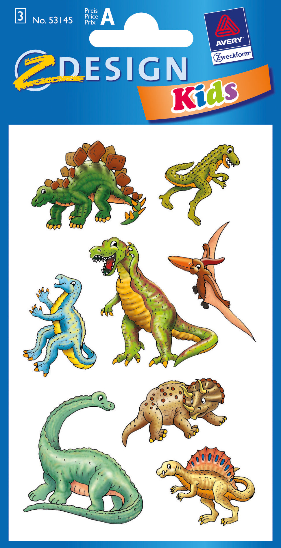 Z-design Sticker, Dinosaurier, 3D geprägt, 79 × 159 mm