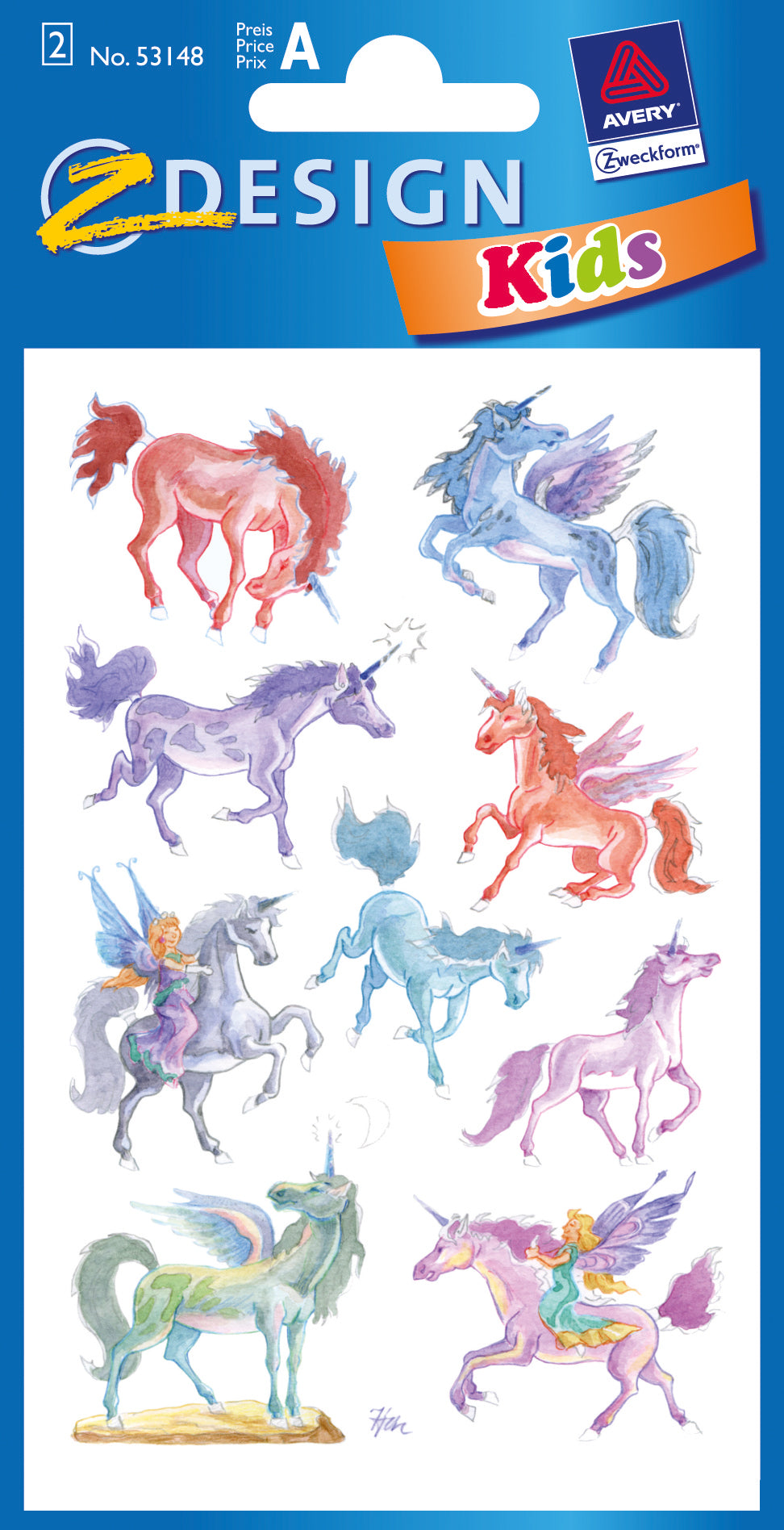 Z-design Sticker Kids, Einhorn, 80 × 162 mm