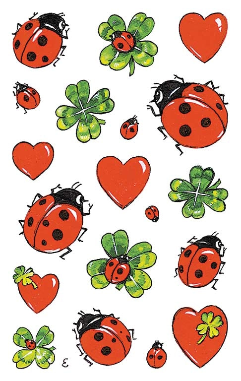 Z-design Sticker, Marienkäfer/Klee, 2 Stk, 80 × 162 mm