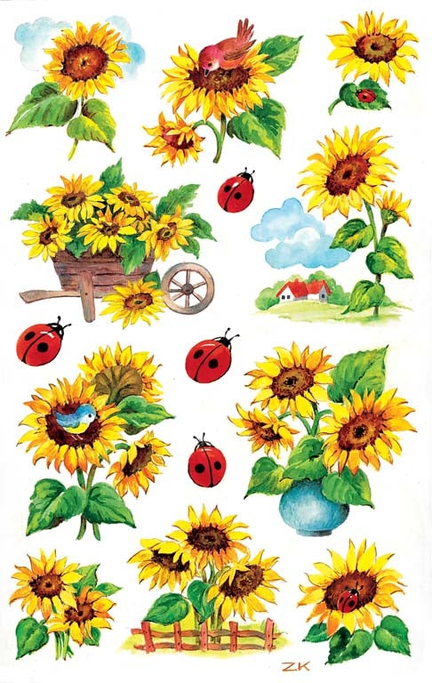 Z-design Sticker, Sonnenblumen, Mehrfarbig, Glitzer, 157 × 80 mm