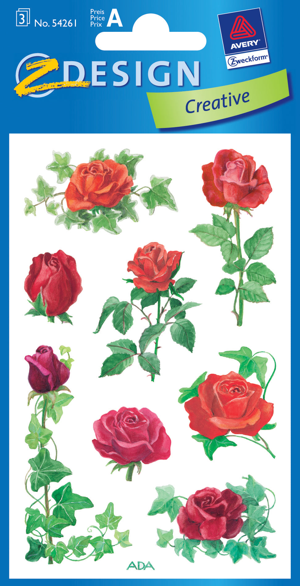 Z-design Sticker, Rosen, 82 mm × 160 mm