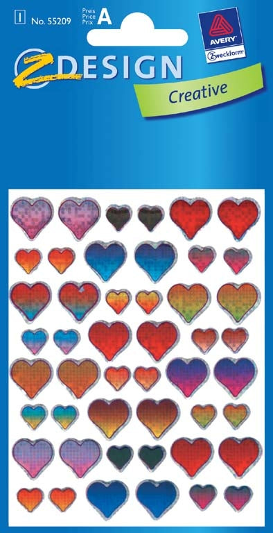 Z-design Sticker, Herzen, Silber, Crystal-Effekt, 157 × 81 mm